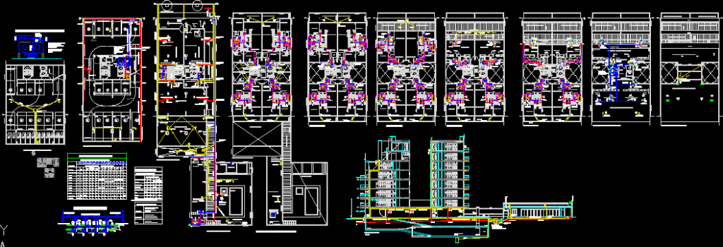Apartments Building- Facilities DWG Block for AutoCAD