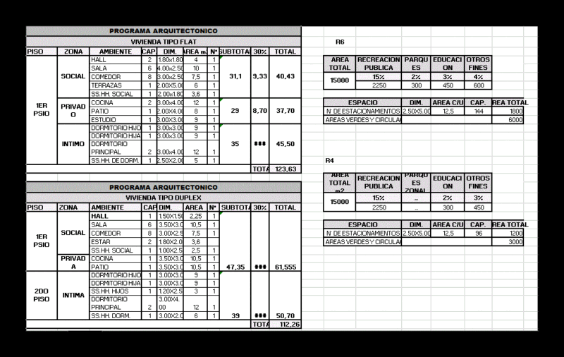 Architectural Housing Program Multi XLS Full Project Excel Spreadsheet