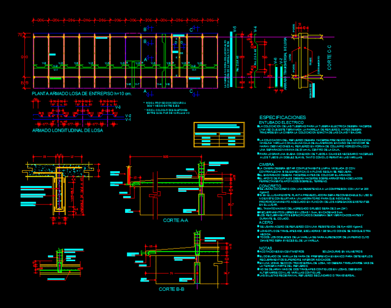 Assembly Of A Slab DWG Block for AutoCAD