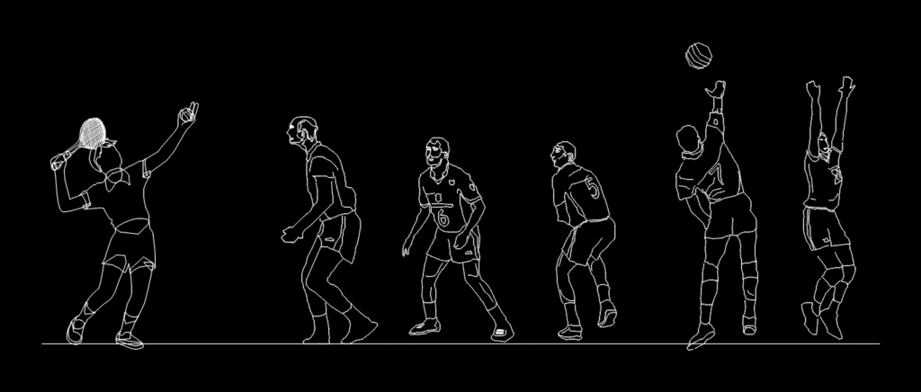 Athletes DWG Block for AutoCAD