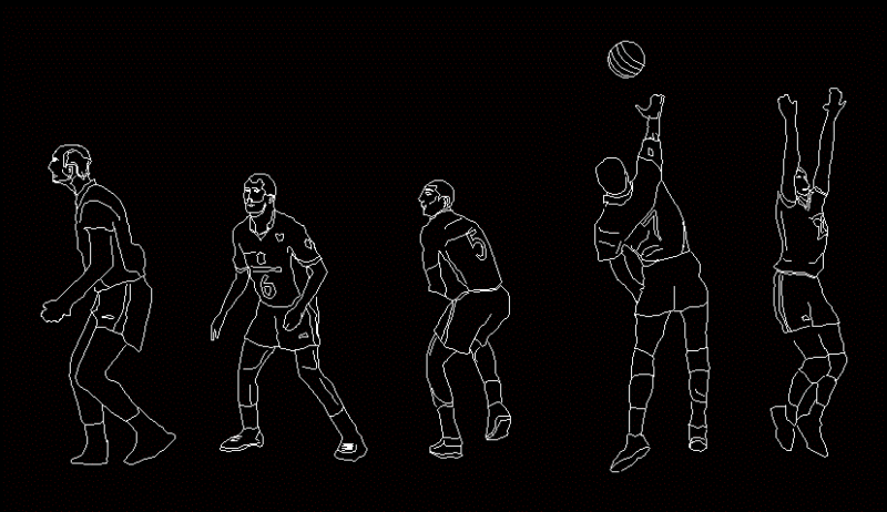 Athletes DWG Block for AutoCAD