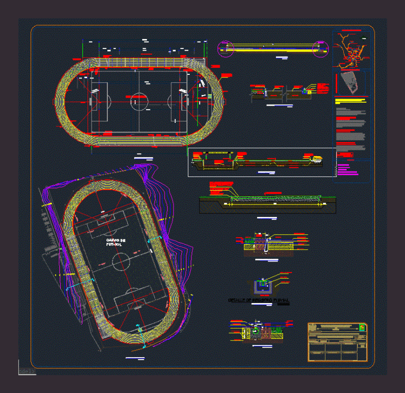Athletics Track DWG Detail for AutoCAD