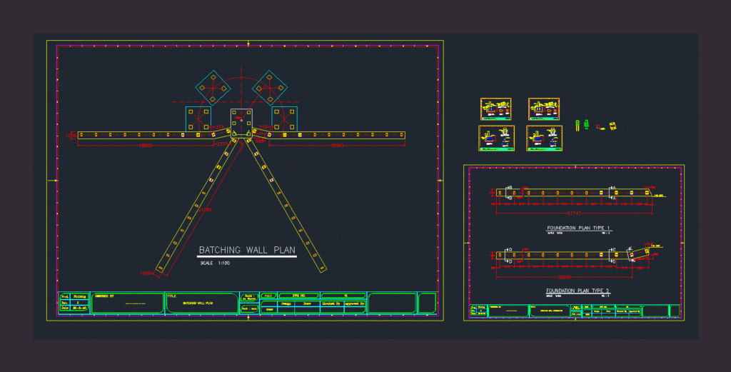 Bacthing Wall DWG Plan for AutoCAD