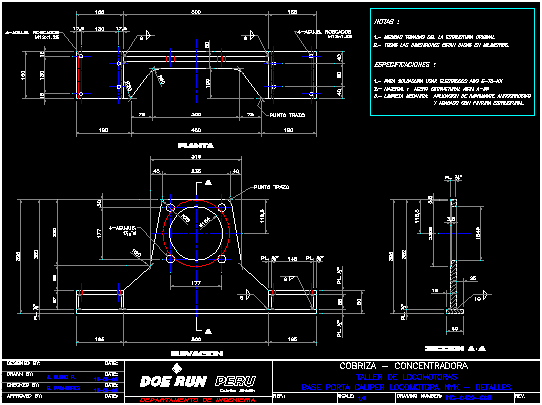 Base Carries To Caliper DWG Detail for AutoCAD • Designs CAD