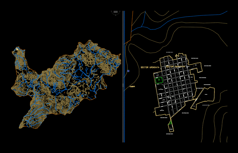 Base Geographic District Yanque DWG Block for AutoCAD