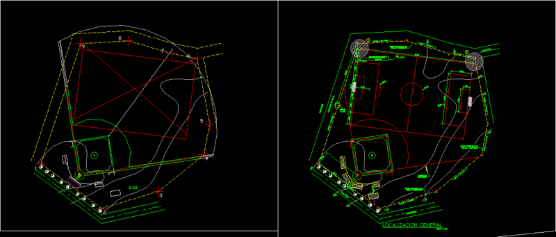 Baseball And Football Field DWG Block for AutoCAD
