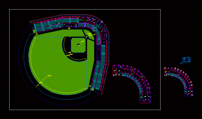 Baseball Field DWG Block for AutoCAD