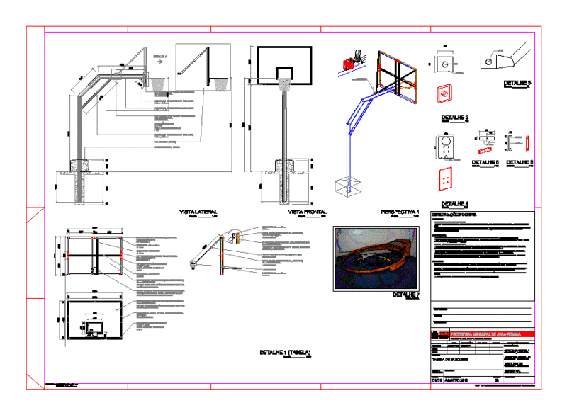 Basket Ball Structure DWG Block for AutoCAD