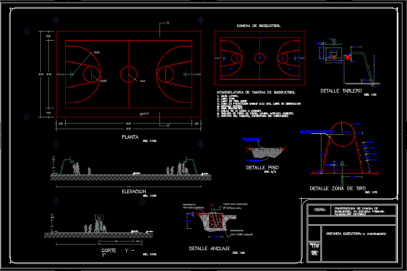 Basket Court DWG Detail for AutoCAD • Designs CAD