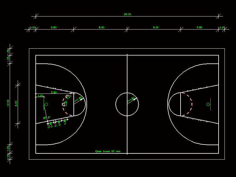 Basketball Court 2D DWG Block for AutoCAD • Designs CAD
