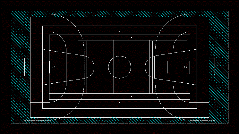 Basketball Court 2D DWG Block for AutoCAD