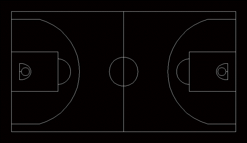 Basketball Court DWG Block for AutoCAD