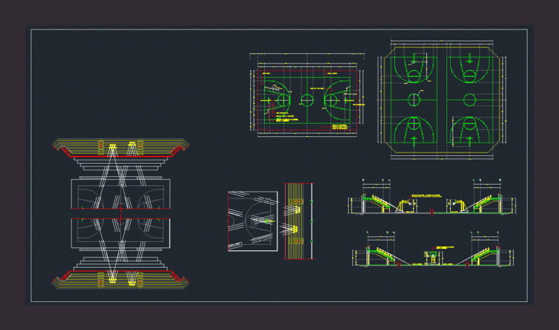 Basketball Court DWG Block for AutoCAD