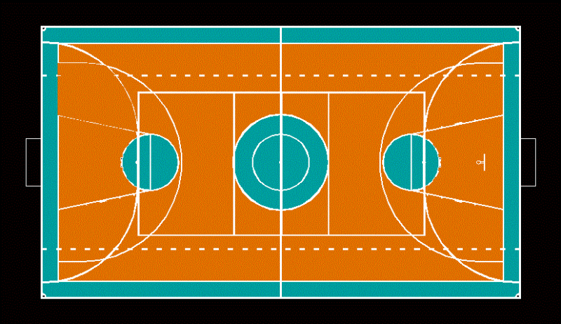 Basketball Court DWG Block for AutoCAD