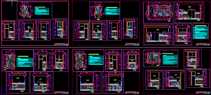 Bathroom Details DWG Section for AutoCAD