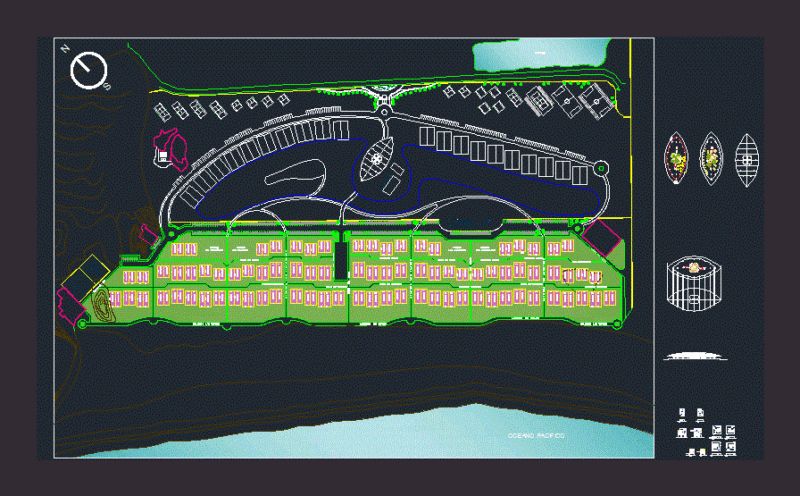 Beach Houses DWG Block for AutoCAD