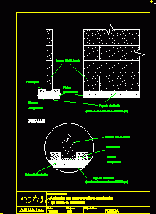 Bed’s Wall Of Concrete Blocks Over Foundations DWG Block for AutoCAD