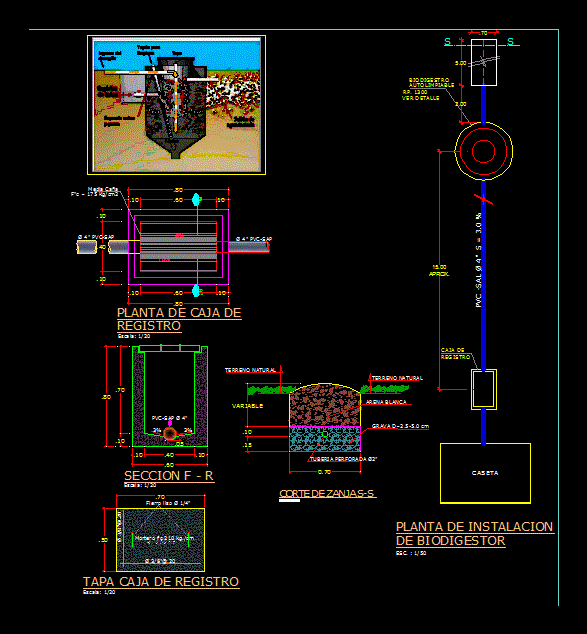 cad section c block CAD Block Biodigestor for AutoCAD Designs DWG â€¢