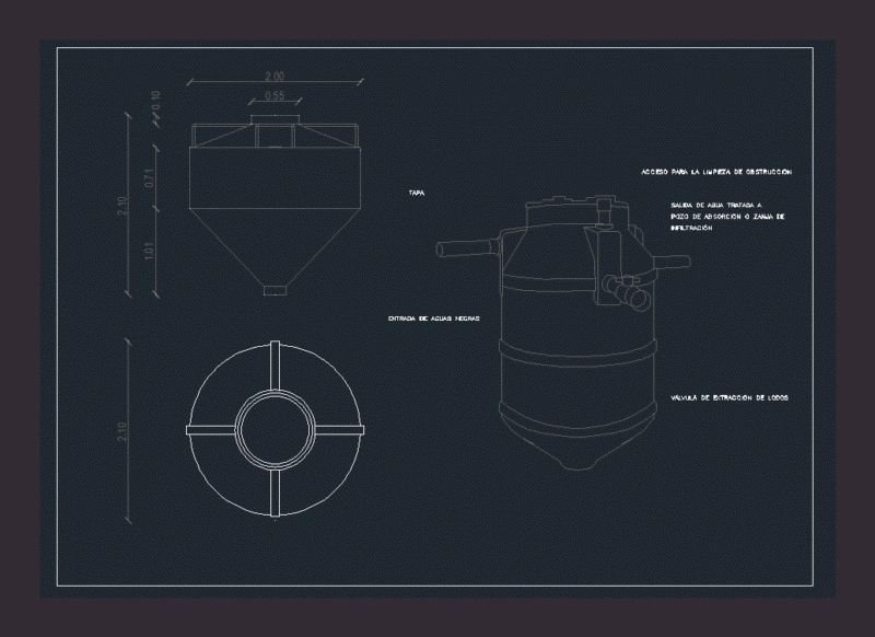 Biodigestor DWG Detail for AutoCAD