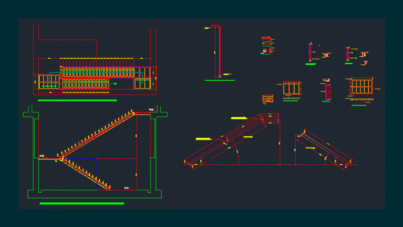 Bleachers Metal DWG Detail for AutoCAD