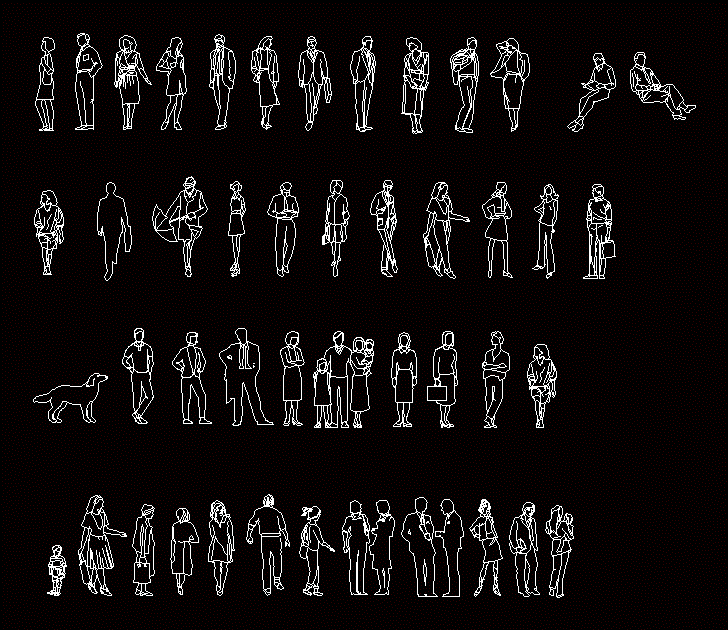 Block Human Figures DWG Detail for AutoCAD Designs CAD