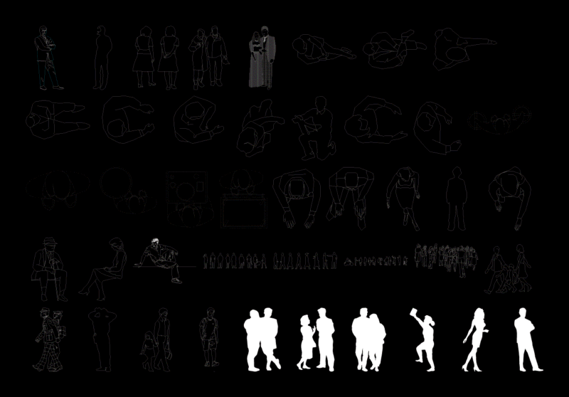 Blocks People DWG Block for AutoCAD
