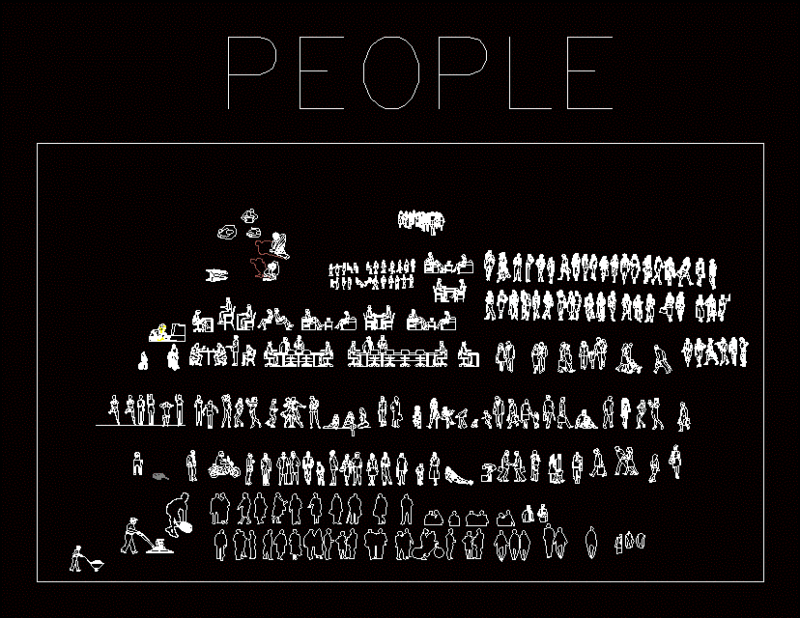 Blocks People DWG Elevation for AutoCAD