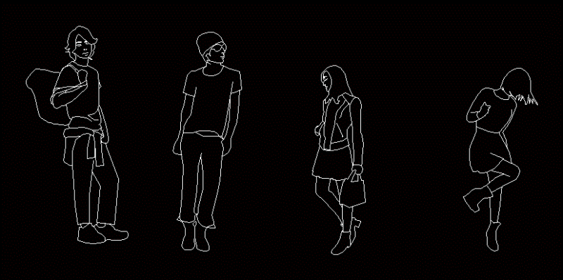 Blocks People Height DWG Block for AutoCAD