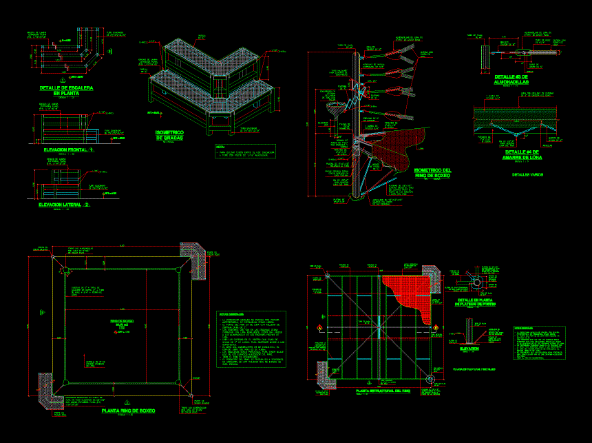 Boxing Ring DWG Plan for AutoCAD â€¢ Designs CAD