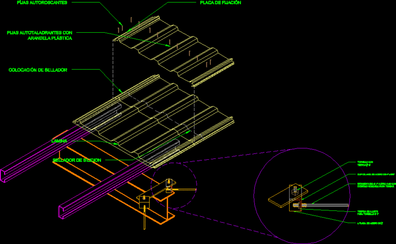 Bracing Detail In Roofing DWG Detail for AutoCAD