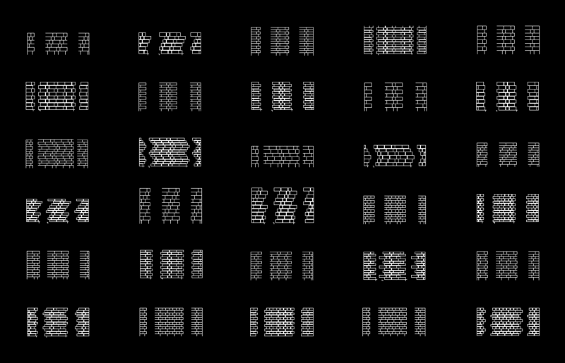 Brick Walls 2D DWG Block for AutoCAD