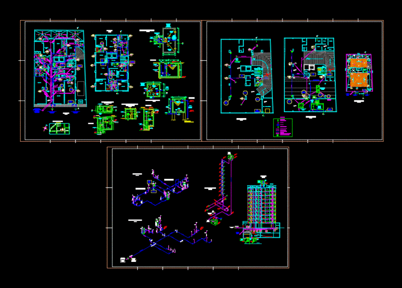 Building Plumbing DWG Detail for AutoCAD