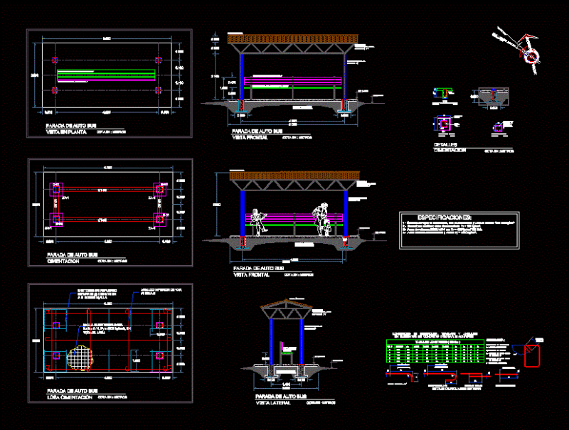 Bus Stop DWG Block for AutoCAD