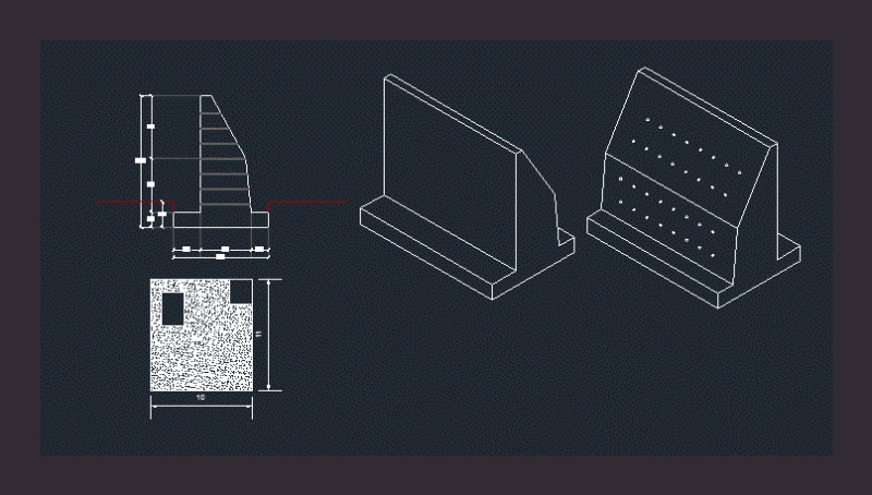 Buttress DWG Elevation for AutoCAD
