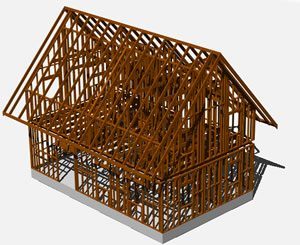 Cabin Wooden Structure 3D DWG Model for AutoCAD