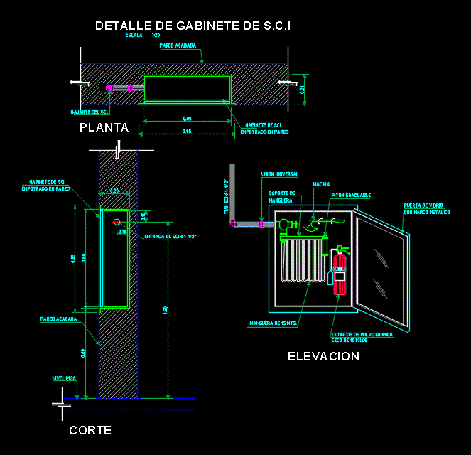 Cabinet Detail Fire System DWG Detail for AutoCAD ... block diagram python 