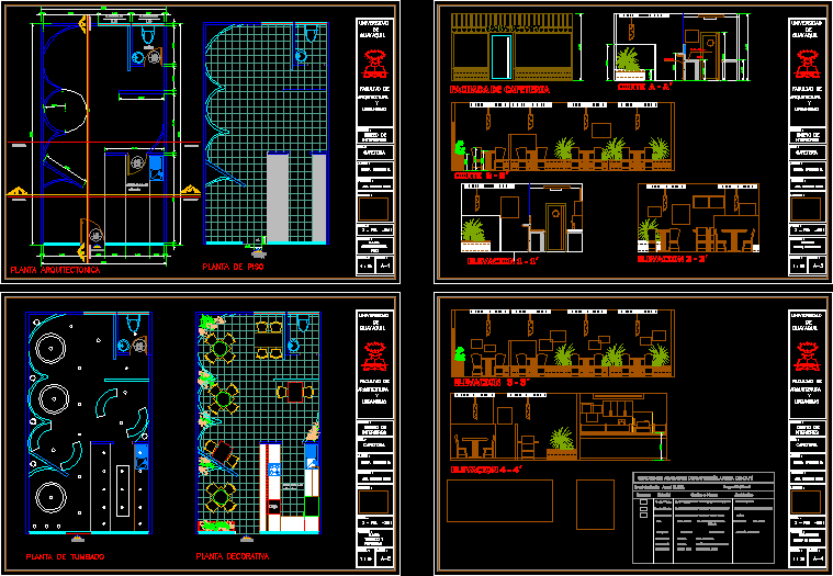 Cafeteria DWG Section for AutoCAD • Designs CAD