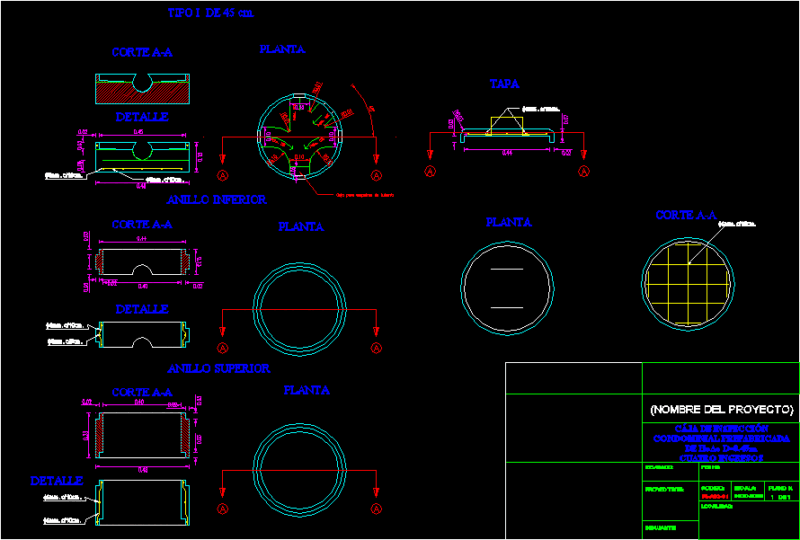 Caja De Inspeccion DWG Section for AutoCAD