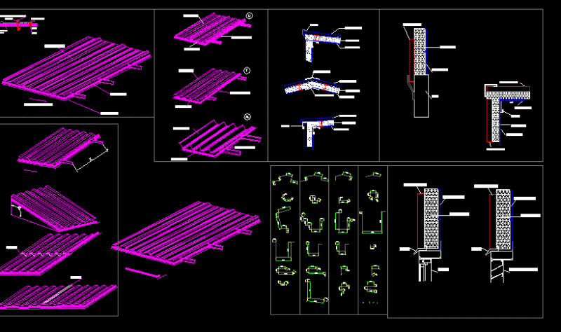 Calaminon Roof Covers – Detail Zinc Plates DWG Detail for AutoCAD