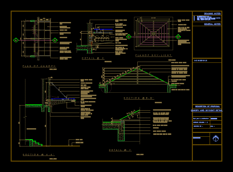 Canopy And Skylight Detail DWG Detail for AutoCAD ... electrical plan sample pictures 