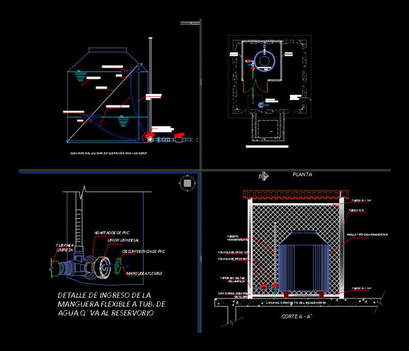 Caseta Chlorination Drip DWG Detail for AutoCAD