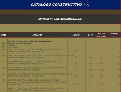 Catalog Air Conditioning System XLS Excel Spreadsheet