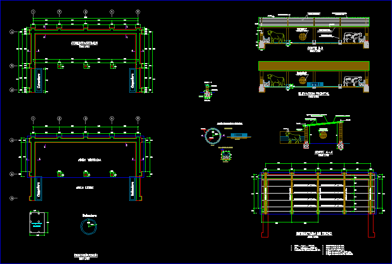 cattle shed dwg plan for autocad • designs cad