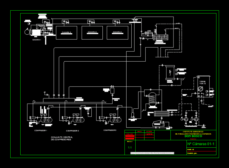 Central Scheme Refrigerating DWG Block for AutoCAD