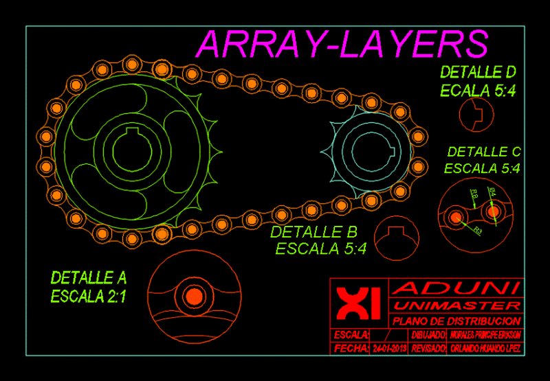 Chain 2D DWG Block for AutoCAD