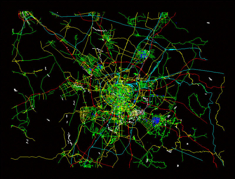 Chengdu City Plan; DXF Model for AutoCAD
