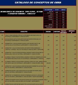 Chop Concrete Slide XLS Excel Spreadsheet