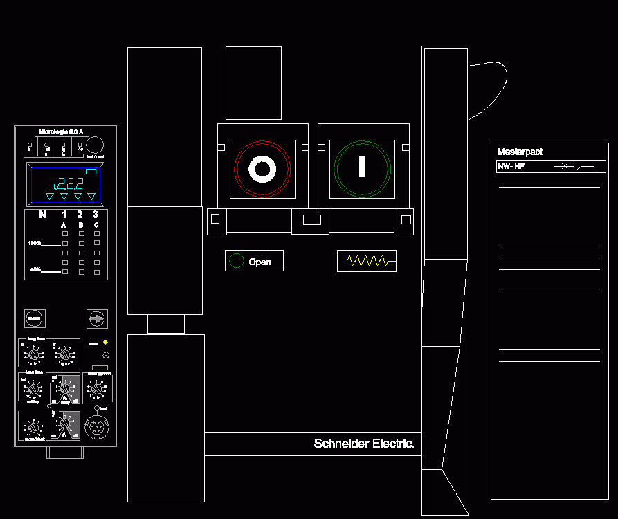 Circuit Breaker, Masterpact Square D DWG Detail for AutoCAD • Designs CAD