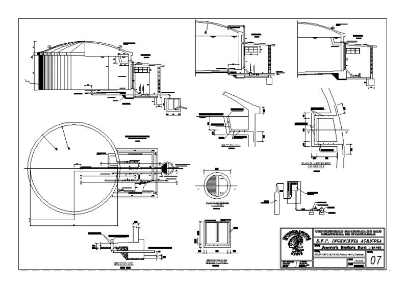 Circular Reservoir DWG Block for AutoCAD