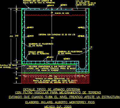 Cistern Armed DWG Section for AutoCAD • Designs CAD